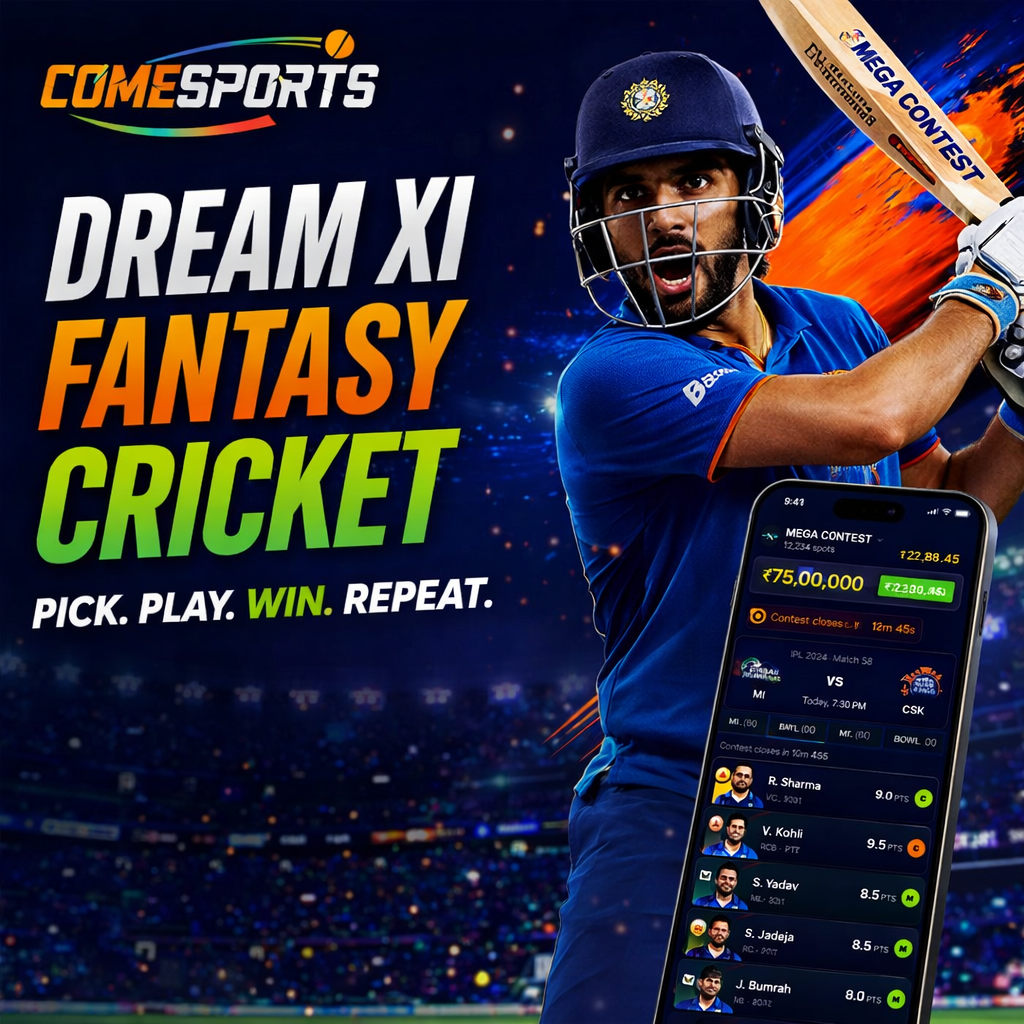 Come Play Zone Dream XI fantasy cricket ad visual