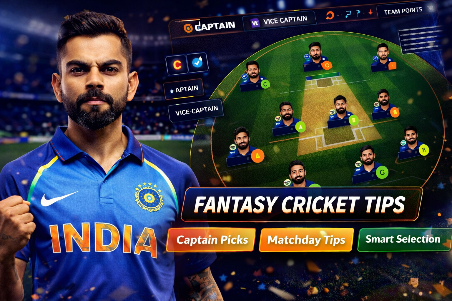 Come Play Zone role based fantasy cricket checklist
