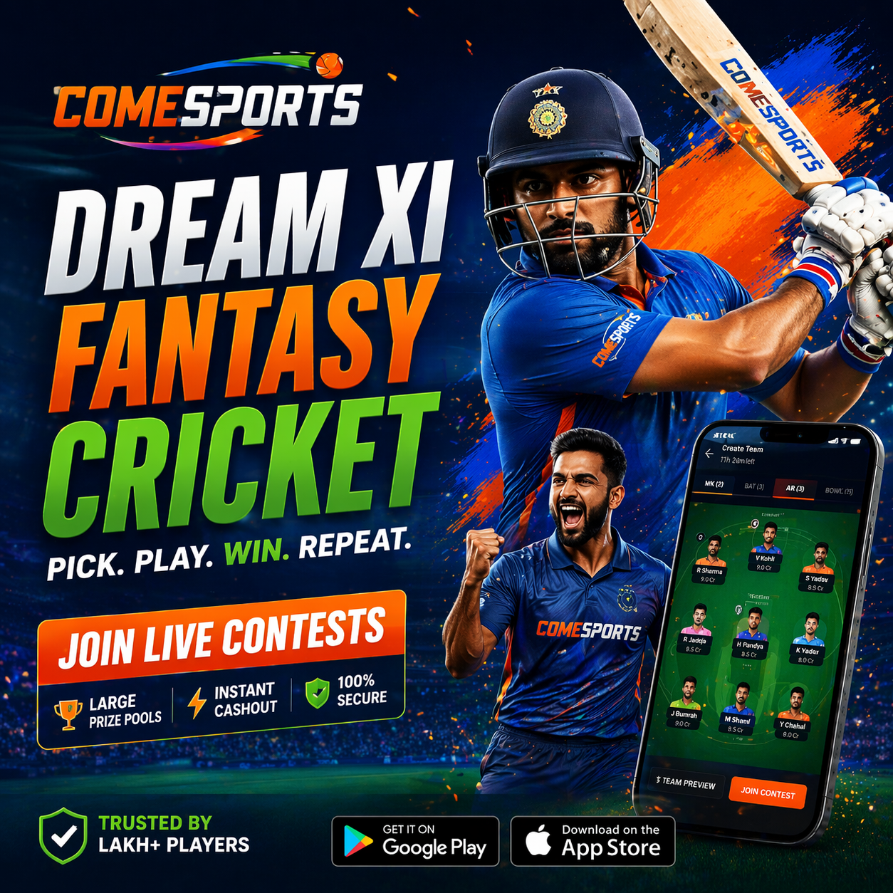 Come Play Zone fantasy sports main visual
